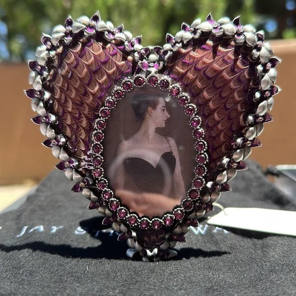 Jay Strongwater enamel and Swarovski crystal picture frame plus mini frame